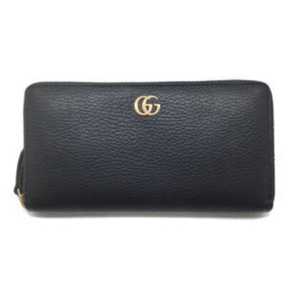 GUCCI GG Marmont Zip Long Wallet Leather Black - Picture 1 of 7